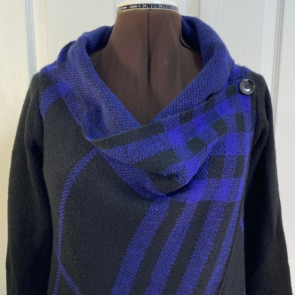 2 for $25 - Dex Wrap Around Cowl Neck Sweater in Black and Dark Purple, L